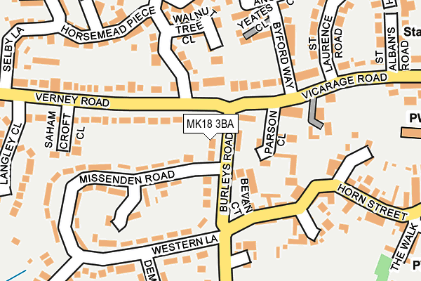 MK18 3BA map - OS OpenMap – Local (Ordnance Survey) MK18 3BA map - OS OpenMap – Local (Ordnance Survey)