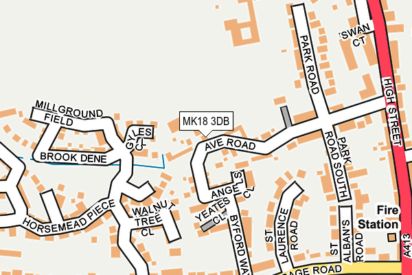 MK18 3DB map - OS OpenMap – Local (Ordnance Survey)