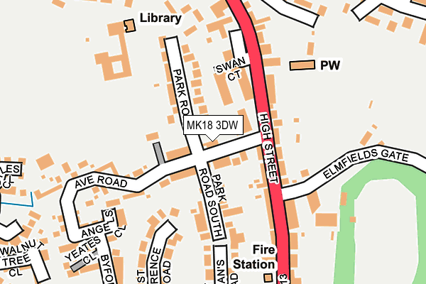 MK18 3DW map - OS OpenMap – Local (Ordnance Survey) MK18 3DW map - OS OpenMap – Local (Ordnance Survey)