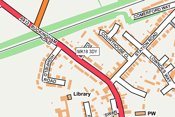 MK18 3DY map - OS OpenMap – Local (Ordnance Survey) MK18 3DY map - OS OpenMap – Local (Ordnance Survey)