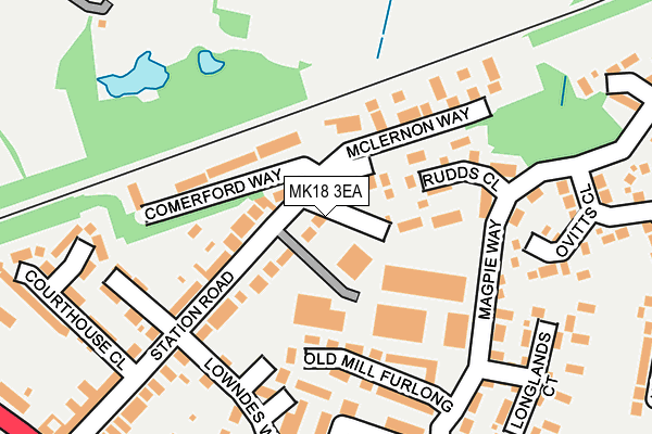 MK18 3EA map - OS OpenMap – Local (Ordnance Survey) MK18 3EA map - OS OpenMap – Local (Ordnance Survey)