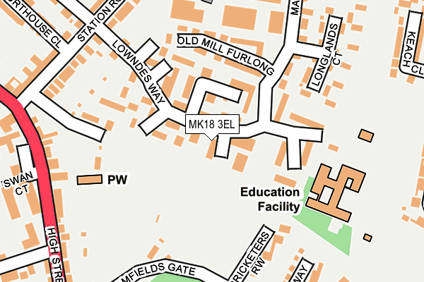 MK18 3EL map - OS OpenMap – Local (Ordnance Survey)