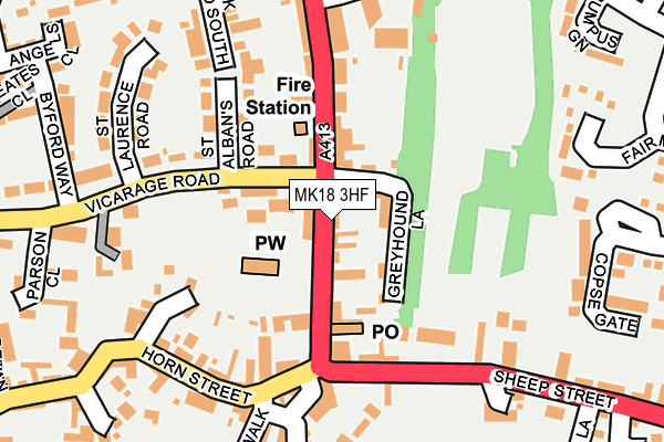MK18 3HF map - OS OpenMap – Local (Ordnance Survey) MK18 3HF map - OS OpenMap – Local (Ordnance Survey)