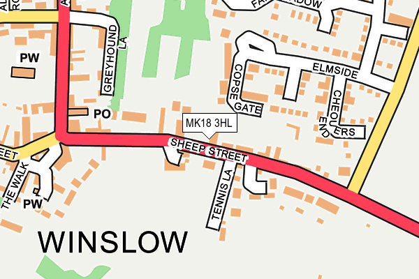 MK18 3HL map - OS OpenMap – Local (Ordnance Survey)