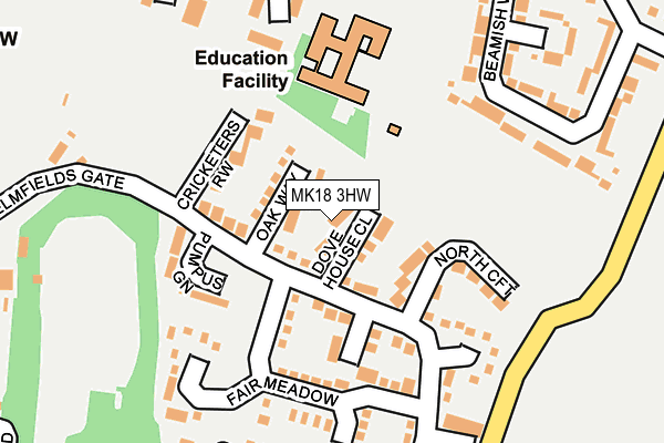 MK18 3HW map - OS OpenMap – Local (Ordnance Survey) MK18 3HW map - OS OpenMap – Local (Ordnance Survey)