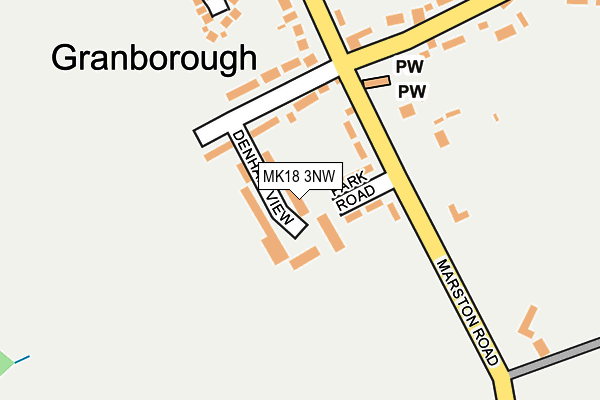 MK18 3NW map - OS OpenMap – Local (Ordnance Survey) MK18 3NW map - OS OpenMap – Local (Ordnance Survey)