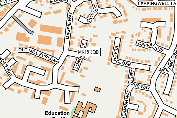 MK18 3QB map - OS OpenMap – Local (Ordnance Survey)