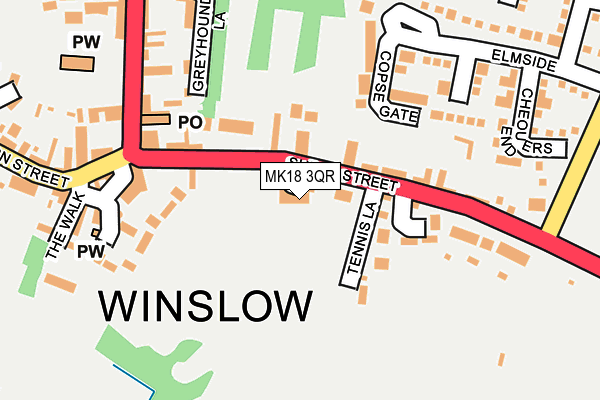 MK18 3QR map - OS OpenMap – Local (Ordnance Survey) MK18 3QR map - OS OpenMap – Local (Ordnance Survey)