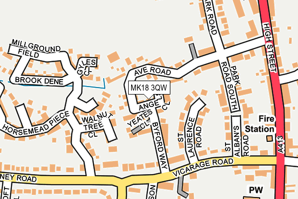 MK18 3QW map - OS OpenMap – Local (Ordnance Survey)