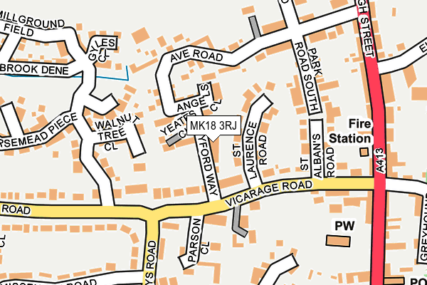 MK18 3RJ map - OS OpenMap – Local (Ordnance Survey) MK18 3RJ map - OS OpenMap – Local (Ordnance Survey)