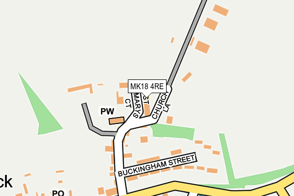 MK18 4RE map - OS OpenMap – Local (Ordnance Survey) MK18 4RE map - OS OpenMap – Local (Ordnance Survey)
