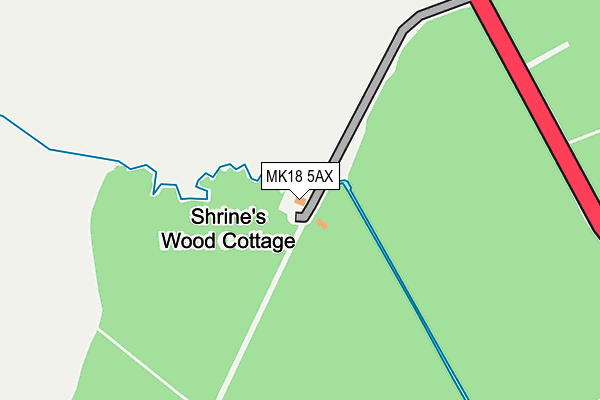 MK18 5AX map - OS OpenMap – Local (Ordnance Survey) MK18 5AX map - OS OpenMap – Local (Ordnance Survey)