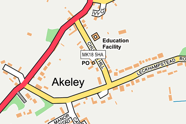 MK18 5HA map - OS OpenMap – Local (Ordnance Survey) MK18 5HA map - OS OpenMap – Local (Ordnance Survey)