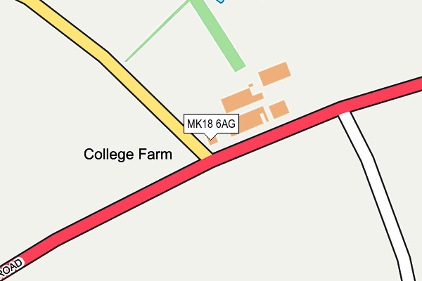 MK18 6AG map - OS OpenMap – Local (Ordnance Survey) MK18 6AG map - OS OpenMap – Local (Ordnance Survey)