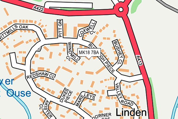 MK18 7BA map - OS OpenMap – Local (Ordnance Survey) MK18 7BA map - OS OpenMap – Local (Ordnance Survey)