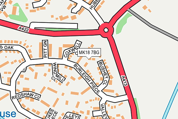 MK18 7BG map - OS OpenMap – Local (Ordnance Survey) MK18 7BG map - OS OpenMap – Local (Ordnance Survey)
