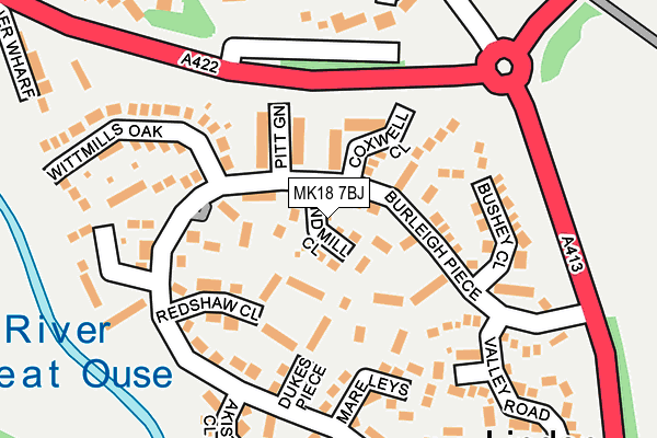 MK18 7BJ map - OS OpenMap – Local (Ordnance Survey) MK18 7BJ map - OS OpenMap – Local (Ordnance Survey)
