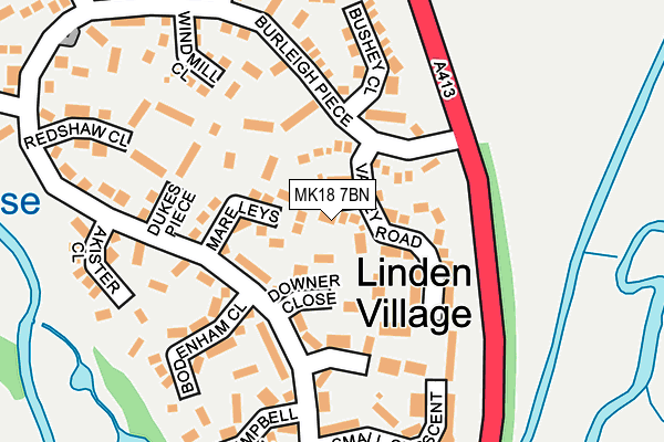 MK18 7BN map - OS OpenMap – Local (Ordnance Survey)