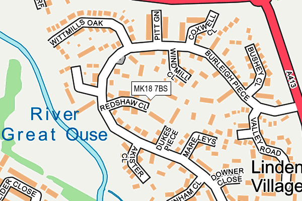 MK18 7BS map - OS OpenMap – Local (Ordnance Survey) MK18 7BS map - OS OpenMap – Local (Ordnance Survey)