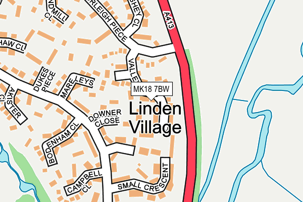 MK18 7BW map - OS OpenMap – Local (Ordnance Survey) MK18 7BW map - OS OpenMap – Local (Ordnance Survey)