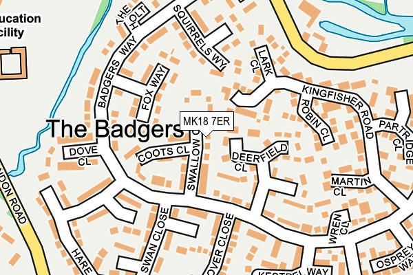 MK18 7ER map - OS OpenMap – Local (Ordnance Survey)