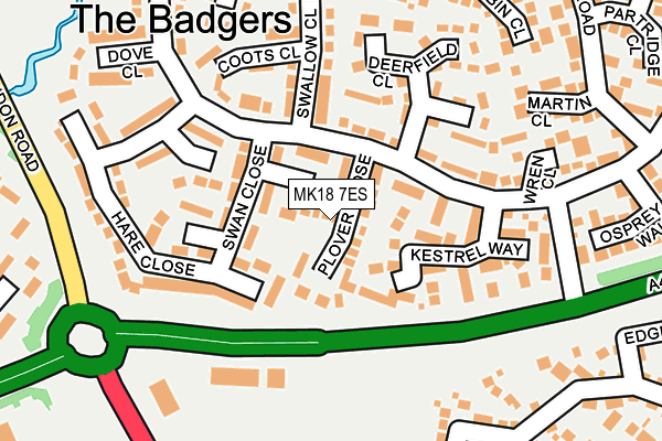 MK18 7ES map - OS OpenMap – Local (Ordnance Survey) MK18 7ES map - OS OpenMap – Local (Ordnance Survey)