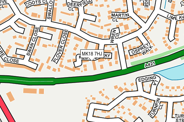 MK18 7HJ map - OS OpenMap – Local (Ordnance Survey)