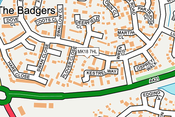 MK18 7HL map - OS OpenMap – Local (Ordnance Survey) MK18 7HL map - OS OpenMap – Local (Ordnance Survey)