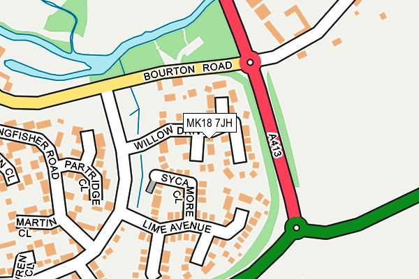 MK18 7JH map - OS OpenMap – Local (Ordnance Survey) MK18 7JH map - OS OpenMap – Local (Ordnance Survey)