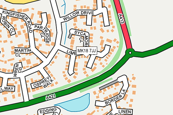 MK18 7JJ map - OS OpenMap – Local (Ordnance Survey) MK18 7JJ map - OS OpenMap – Local (Ordnance Survey)