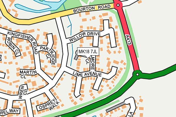 MK18 7JL map - OS OpenMap – Local (Ordnance Survey) MK18 7JL map - OS OpenMap – Local (Ordnance Survey)