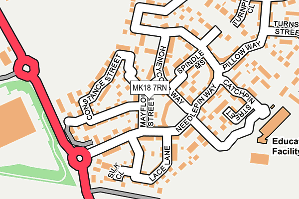 MK18 7RN map - OS OpenMap – Local (Ordnance Survey) MK18 7RN map - OS OpenMap – Local (Ordnance Survey)