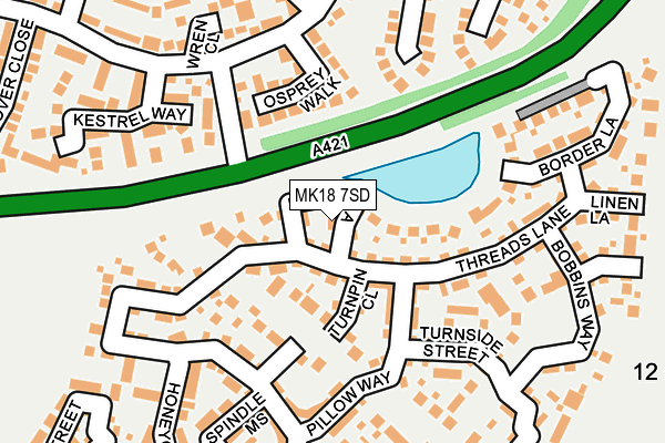 MK18 7SD map - OS OpenMap – Local (Ordnance Survey) MK18 7SD map - OS OpenMap – Local (Ordnance Survey)