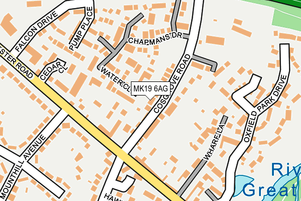 MK19 6AG map - OS OpenMap – Local (Ordnance Survey) MK19 6AG map - OS OpenMap – Local (Ordnance Survey)