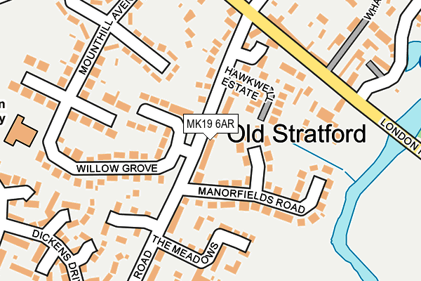 MK19 6AR map - OS OpenMap – Local (Ordnance Survey) MK19 6AR map - OS OpenMap – Local (Ordnance Survey)