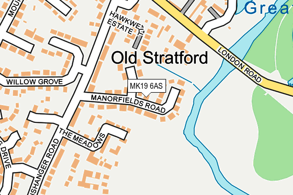MK19 6AS map - OS OpenMap – Local (Ordnance Survey) MK19 6AS map - OS OpenMap – Local (Ordnance Survey)