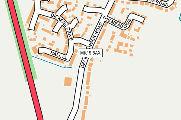 MK19 6AX map - OS OpenMap – Local (Ordnance Survey) MK19 6AX map - OS OpenMap – Local (Ordnance Survey)