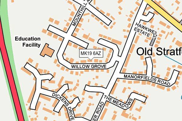 MK19 6AZ map - OS OpenMap – Local (Ordnance Survey)