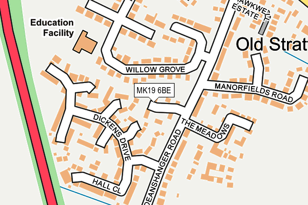MK19 6BE map - OS OpenMap – Local (Ordnance Survey) MK19 6BE map - OS OpenMap – Local (Ordnance Survey)