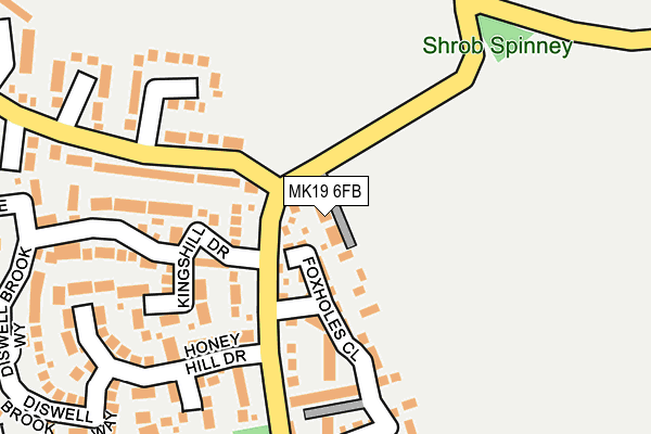 MK19 6FB map - OS OpenMap – Local (Ordnance Survey) MK19 6FB map - OS OpenMap – Local (Ordnance Survey)