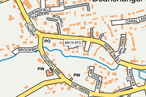 MK19 6FD map - OS OpenMap – Local (Ordnance Survey) MK19 6FD map - OS OpenMap – Local (Ordnance Survey)