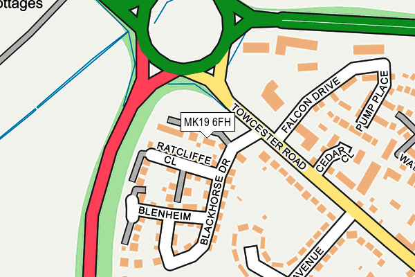MK19 6FH map - OS OpenMap – Local (Ordnance Survey) MK19 6FH map - OS OpenMap – Local (Ordnance Survey)