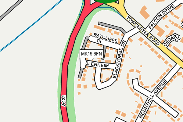 MK19 6FN map - OS OpenMap – Local (Ordnance Survey) MK19 6FN map - OS OpenMap – Local (Ordnance Survey)