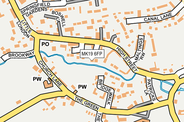 MK19 6FP map - OS OpenMap – Local (Ordnance Survey) MK19 6FP map - OS OpenMap – Local (Ordnance Survey)