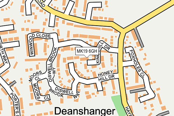 MK19 6GH map - OS OpenMap – Local (Ordnance Survey) MK19 6GH map - OS OpenMap – Local (Ordnance Survey)