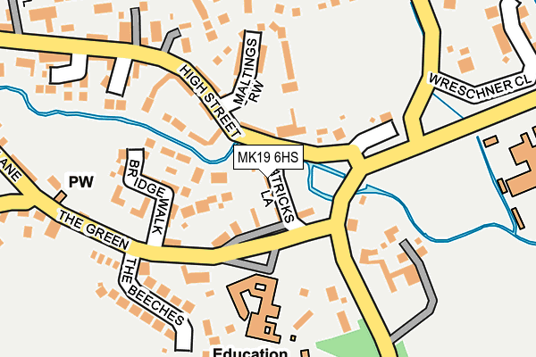 MK19 6HS map - OS OpenMap – Local (Ordnance Survey) MK19 6HS map - OS OpenMap – Local (Ordnance Survey)