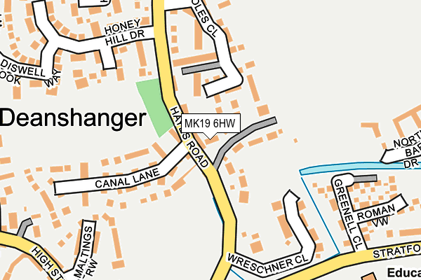 MK19 6HW map - OS OpenMap – Local (Ordnance Survey) MK19 6HW map - OS OpenMap – Local (Ordnance Survey)