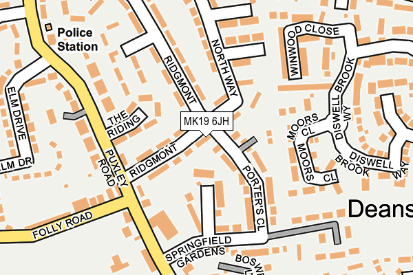 MK19 6JH map - OS OpenMap – Local (Ordnance Survey) MK19 6JH map - OS OpenMap – Local (Ordnance Survey)