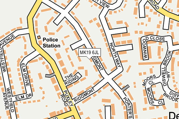 MK19 6JL map - OS OpenMap – Local (Ordnance Survey) MK19 6JL map - OS OpenMap – Local (Ordnance Survey)