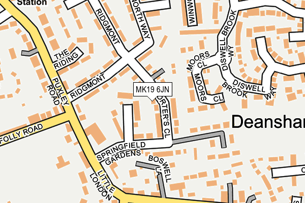 MK19 6JN map - OS OpenMap – Local (Ordnance Survey) MK19 6JN map - OS OpenMap – Local (Ordnance Survey)